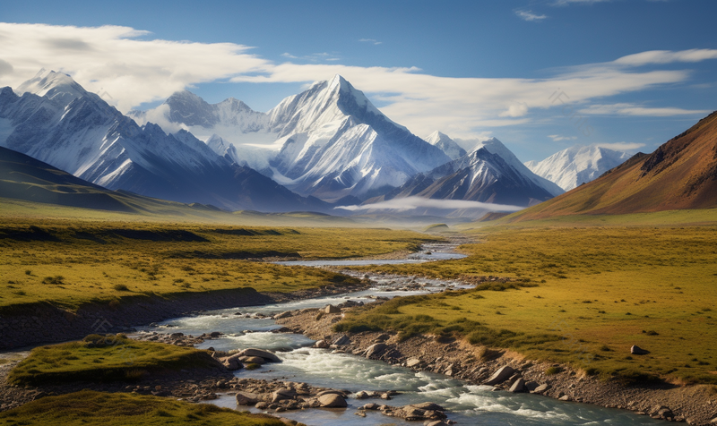 西藏高原上的河流草原岩石雪山,高清,摄影图,摄影图片,图片大全,摄影图免费下载